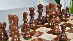 1959 World Chess Championship Old Russian Zagreb Chess Pieces - Sheesham Wood & Boxwood - 3.8" King