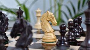 3.8'' New Columbian Staunton Series Chess Pieces in Rosewood & Boxwood - 1100 grams