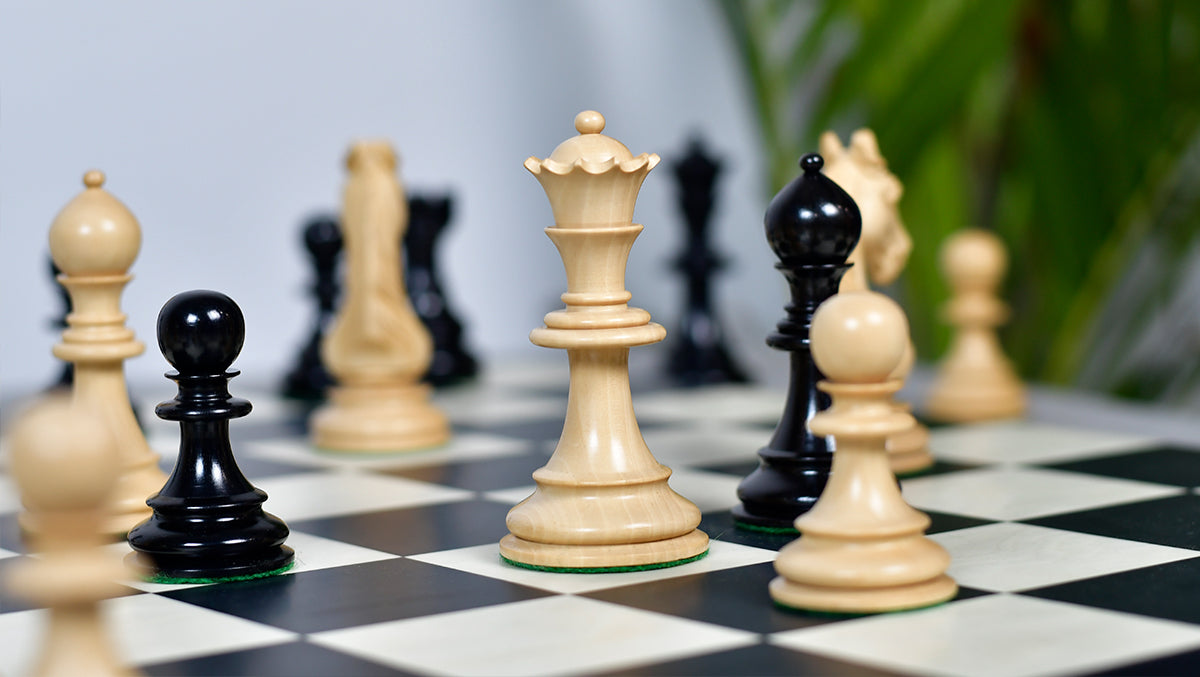 The Monarch’s Gambit Handcrafted Luxury Chess Pieces – in Ebony & Boxwood 4.4" King