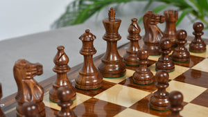 Smokey Staunton Series Chess Pieces in Sheesham & Boxwood - 3.8" King