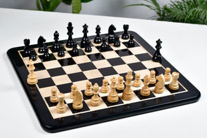 The FIDE Approved Tournament Wooden Chess Pieces in Ebonized Boxwood & Boxwood 3.75" Inch King - 1050 Gms Weight