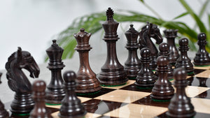3.8'' New Columbian Staunton Series Chess Pieces in Rosewood & Boxwood - 1100 grams