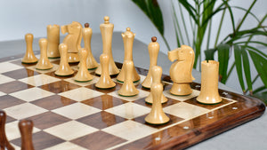Minimalist Soviet-Style Chess Pieces In Sheesham & Boxwood - 3.7” King