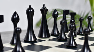 3.75'' Herman Ohme Minimalist Chess Set – Weighted Ebonized Boxwood – Pieces Only