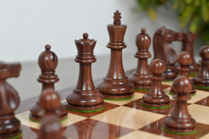 1972 Fischer Spassky Staunton Pattern Chess Pieces V2.0 in Sheesham Wood & Boxwood - 3.75" King