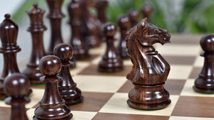 The Supreme Series (The Queens's Gambit) Staunton Weighted Chess Pieces in Acacia Wood & Indian Boxwood 4 inch King - 1400 GMS