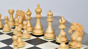 The Shera Series Staunton Triple Weighted Chess Pieces V2.0 in Ebony / Box Wood - 4.5" King