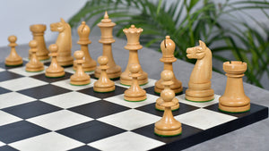 1900s' American Chess Company Reproduction Tournament Chess Set - In Ebony & Boxwood 3.8" King
