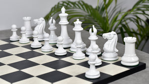 1849 Original Staunton Pattern Painted Chess Pieces (Lacquer Finished) Red Painted Crimson & Ivory White - 4.5" King