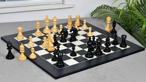 The Artisan Knight Handcrafted Luxury Wooden Chess Pieces In Ebony Wood & Natural Boxwood - 4.4" King