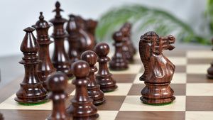 3.7'' British Staunton Series Wooden Chess Pieces in Anjan Wood & Box Wood - 1200 Grams