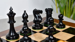 IMPROVED Repro 1904 Cambridge Springs International Tournament Chess Pieces in Ebonized & Antiqued Boxwood - 4" King