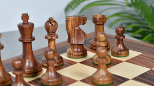 Old Vintage English Staunton Series Chess Pieces in Sheesham & Bowood - 3.8" King