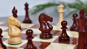 The GM Blitz Edition Staunton Series Chess Pieces in Bud Rosewood & Box Wood - 3.75" King
