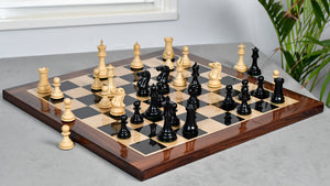 Modern Staunton Series Chess Pieces for Chess Players - Ebony & Box Wood - 3.75" King