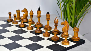 The Repro of Averbakh 1949 Moscow Chess Championship Chess Pieces in Ebonized & Antiqued Boxwood 4.20 inch King - 1130 Grams Weight
