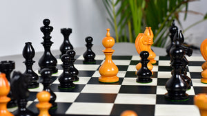 Antique Dublin Calvert Chess Pieces in Ebonized & Antiqued Boxwood 4.1" King - 850 Grams