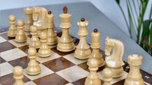 1959 World Chess Championship Old Russian Zagreb Chess Pieces - Sheesham Wood & Boxwood - 3.8" King