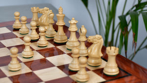 Classic 101 Staunton Series Club Size Weighted Chess Pieces in Bud Rosewood & BoxWood - 3.0" King