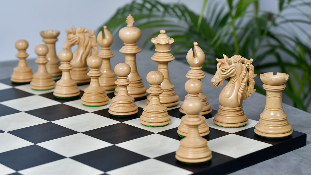 American Adios Series Luxury Chess Pieces in Ebony / Boxwood - 4.4" King