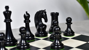1963-66 Piatigorsky Cup Chess Pieces Ebony & Antiqued Boxwood 4.2"- King