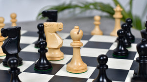 The Old Vintage English Staunton Series Chess Pieces in Ebonized wood & Boxwood - 3.8" King