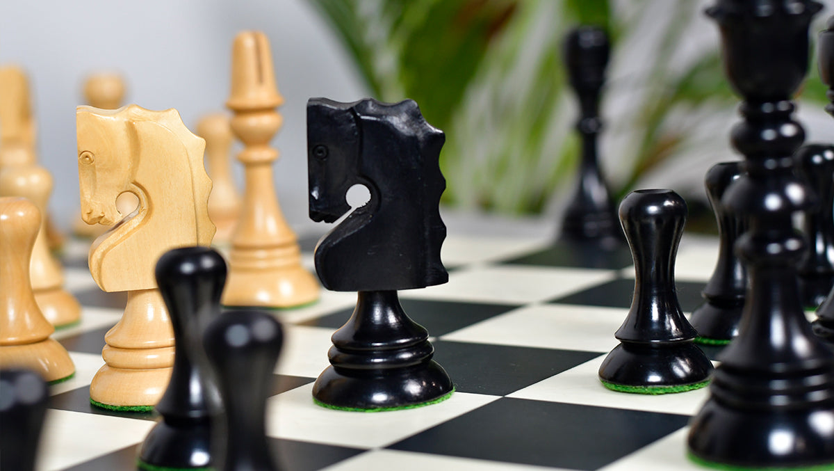 Historic 1929 Barcelona "Joc Catalan" Chess Pieces in Ebony & Boxwood - 4.3" King