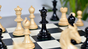 The Monarch’s Gambit Handcrafted Luxury Chess Pieces – in Ebony & Boxwood 4.4" King