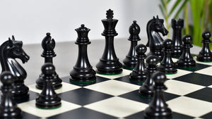 The Candidates Series Staunton Chess Pieces in Ebony / Box Wood - 3.75" King