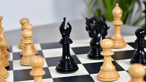 Viking Series Triple Weighted Staunton Luxury Chess Pieces – Handcrafted Ebony & Boxwood, 4.4” King