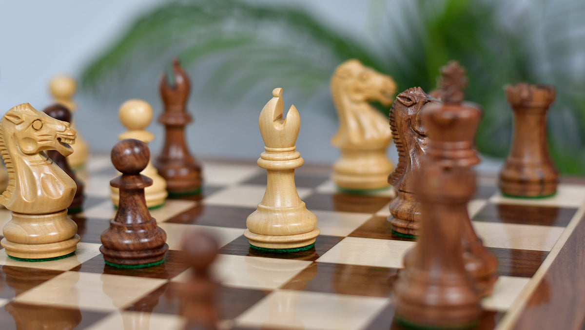 3.0'' Laughing Knight Staunton Chess Set- Chess Pieces Only - Weighted Sheesham Wood