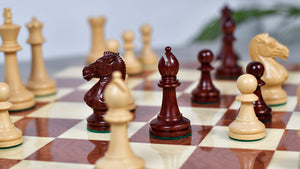 The GM Blitz Edition Staunton Series Chess Pieces in Bud Rosewood & Box Wood - 3.75" King