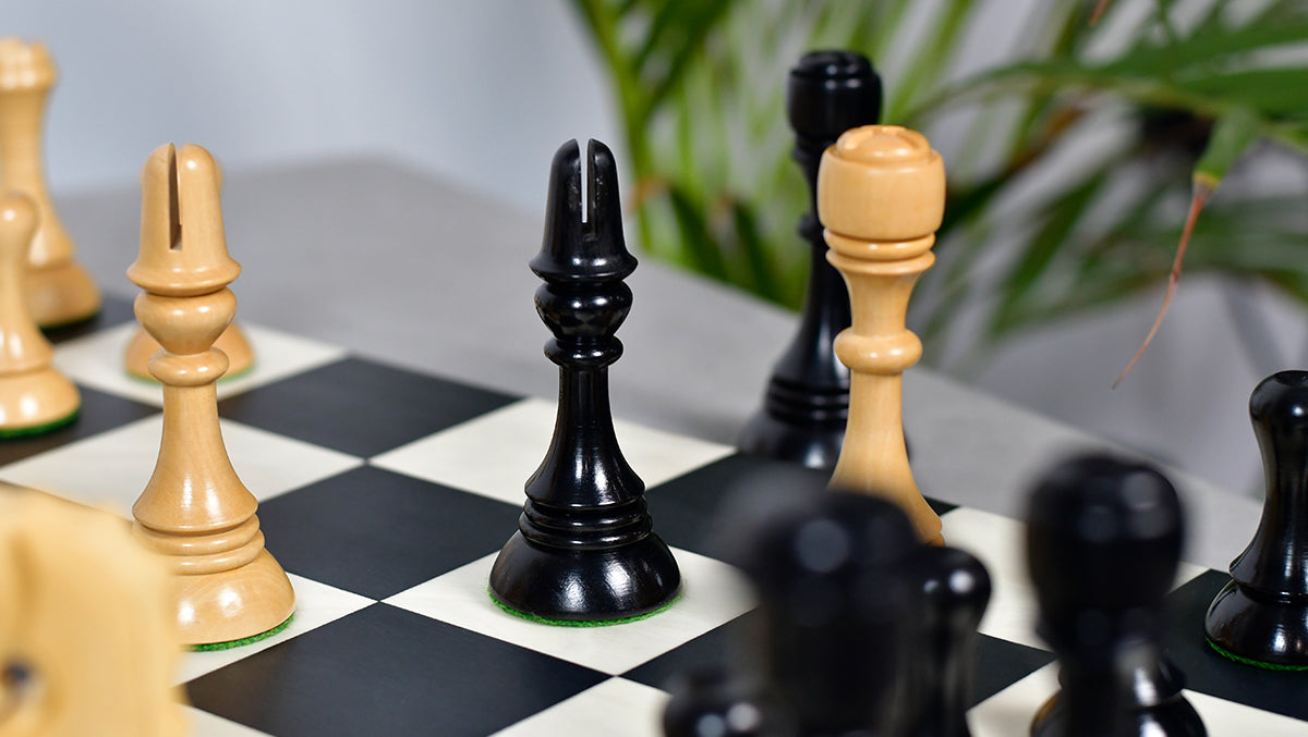 Historic 1929 Barcelona "Joc Catalan" Chess Pieces in Ebony & Boxwood - 4.3" King