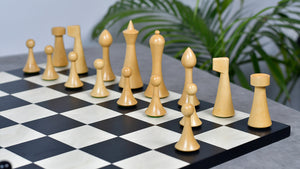 3.75'' Herman Ohme Minimalist Chess Set – Weighted Ebonized Boxwood – Pieces Only