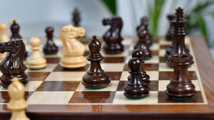 Collector Series Wooden Staunton Chess Pieces in Sheesham & Boxwood - 2.6" King - Best Seller
