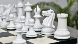 1849 Original Staunton Pattern Painted Chess Pieces (Lacquer Finished) Red Painted Crimson & Ivory White - 4.5" King