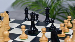 1900s' American Chess Company Reproduction Tournament Chess Set - In Ebony & Boxwood 3.8" King