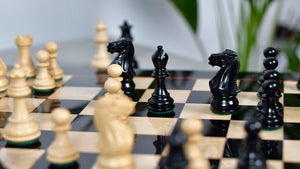 Classic 101 Staunton Series Club Sized Wooden Chess Pieces In Ebony Wood & Box Wood - 3.0" King