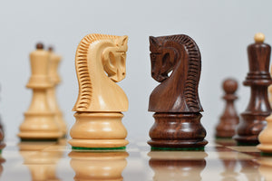 1959 World Chess Championship Old Russian Zagreb Chess Pieces - Sheesham Wood & Boxwood - 3.8" King