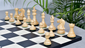 Fierce Knight (Queens's Gambit Series) Staunton Wooden Chess Pieces in Indian Ebonized Wood & Box Wood - 3.5" King