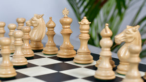 Meghdoot Staunton Series Wooden Chess Pieces in Ebony & Box Wood - 3.2" King