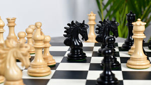 The Arabian Knight Series Artisan Staunton Luxury Chess Pieces in Ebony & Boxwood - 4.2" King