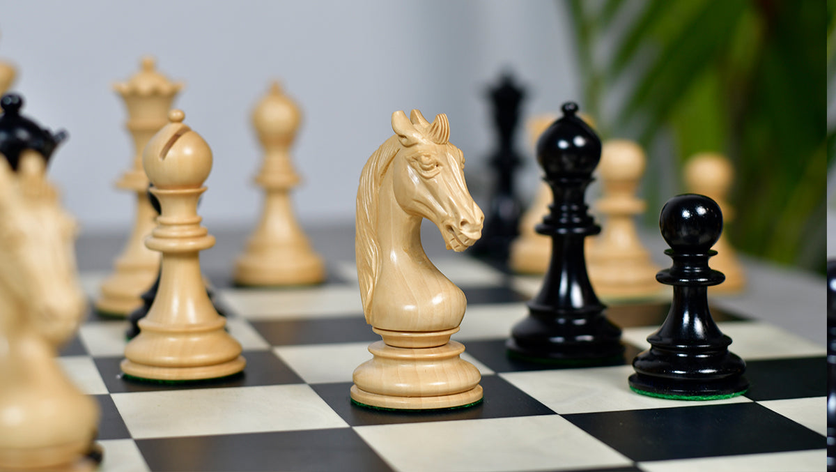 The Monarch’s Gambit Handcrafted Luxury Chess Pieces – in Ebony & Boxwood 4.4" King