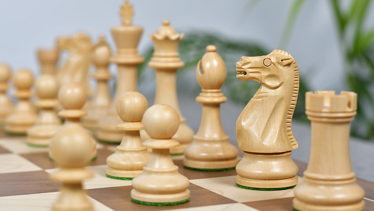 The Grandmaster Staunton Series Chess Pieces In Sheesham & Natural Boxwood - 3.75" King