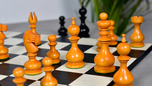 Antique Dublin Calvert Chess Pieces in Ebonized & Antiqued Boxwood 4.1" King - 850 Grams
