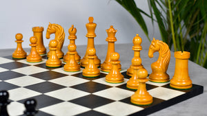1963-66 Piatigorsky Cup Chess Pieces Ebony & Antiqued Boxwood 4.2"- King