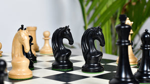 Reproduced 1963-1966 Piatigorsky Cup Chess Pieces in Ebony / Boxwood - 4.2" King
