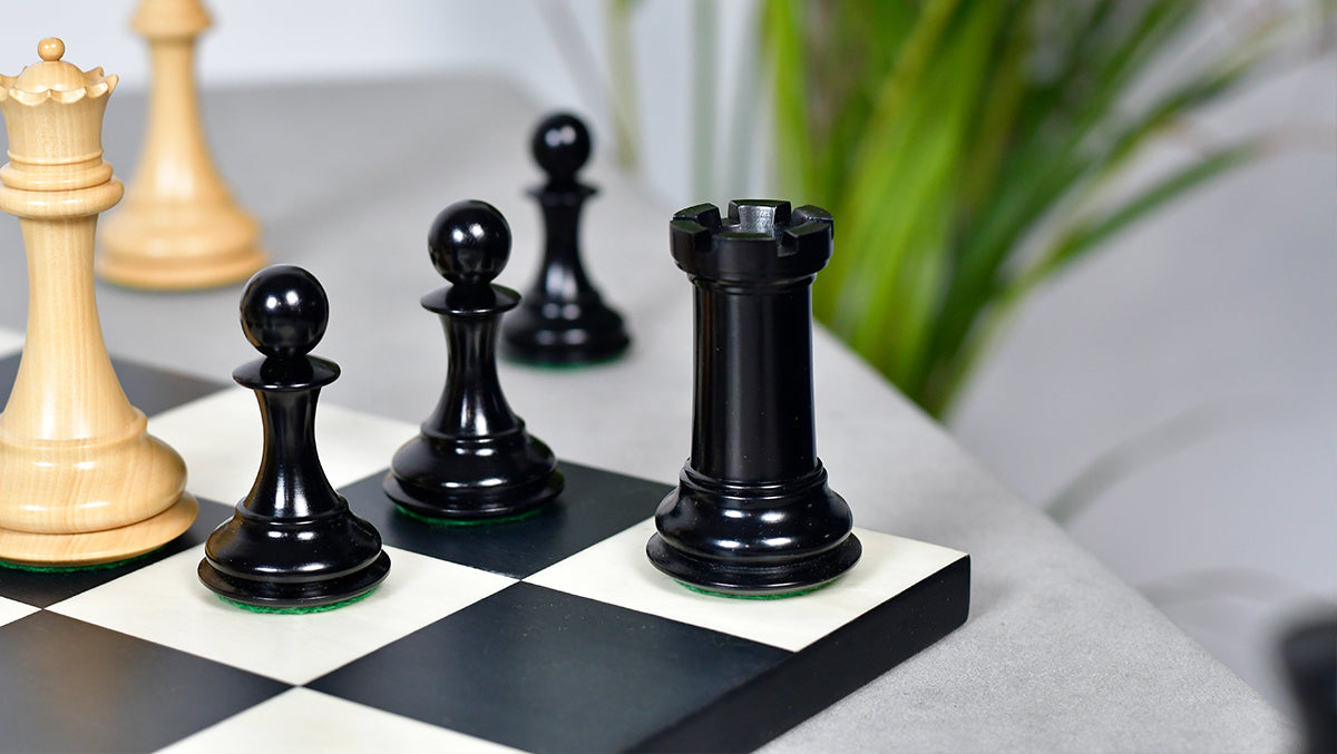 The 4.4 Inch Luxury Imperial Collector Series Artisan Chess Pieces Triple Weighted in Ebony and Boxwood - 1850 GMS