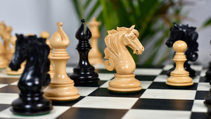 Admiral Series II Staunton Luxury Chess Pieces in Ebony Wood & Boxwood - 4.5" King