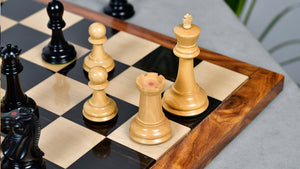 Vintage 1915-1925 Nimzovich Staunton Chess Pieces in Ebony & Boxwood – 3.75" King with King’s Side Marking – 1366g – Pieces Only
